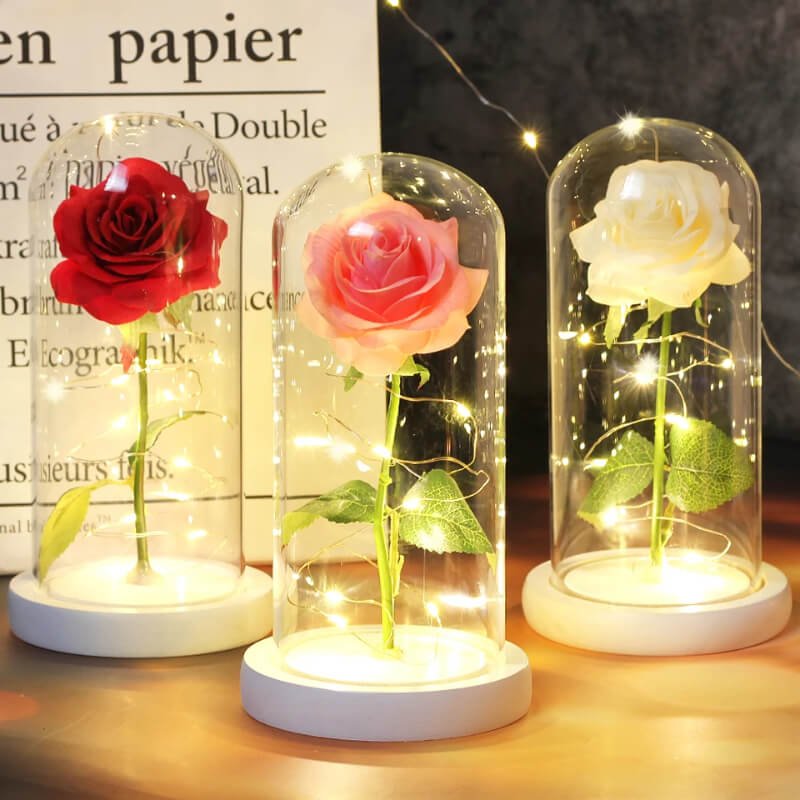 Šviečianti Rožė Stikle Dekoratyvinė Lempa Užsisakykite Trendai.lt 5