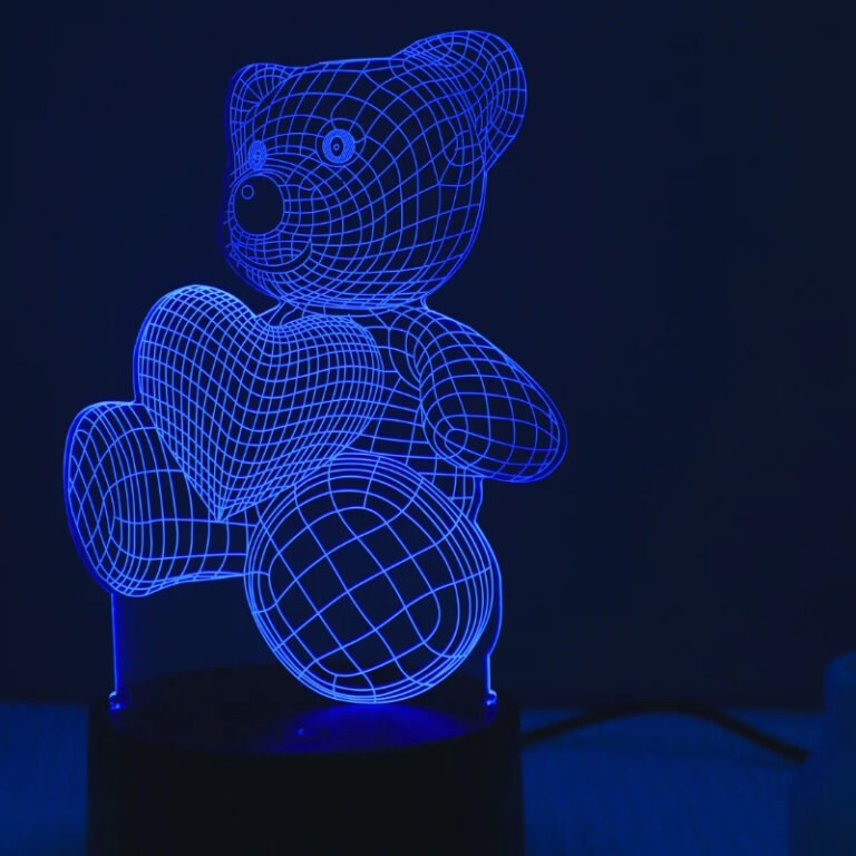 Naktinė Lemputė su 3D Meškiuko Efektu ir nuotolinio valdymo pultu Užsisakykite Trendai.lt 5